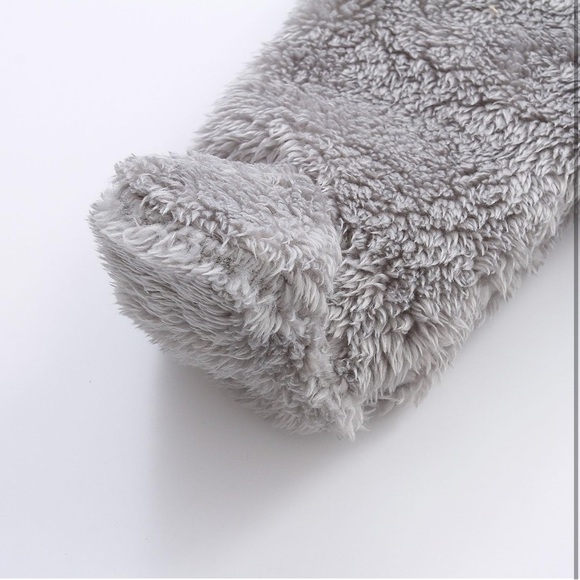 Baby snowsuit fleece lined onsie warm hooded romper - Picture 5 of 7